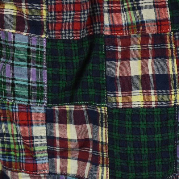 Patchwork plaid long sleeve button down shirt GAP - Picture 8 of 10